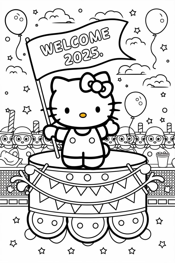 cute hello kitty coloring pages