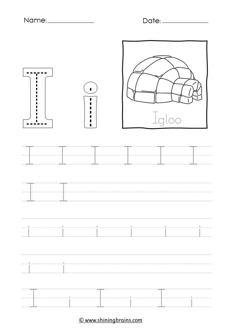 Tracing Letter I I Worksheet Tracing Letter I I Worksheet