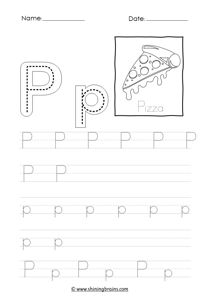Tracing Letter P P Worksheet Tracing Letter P P Worksheet