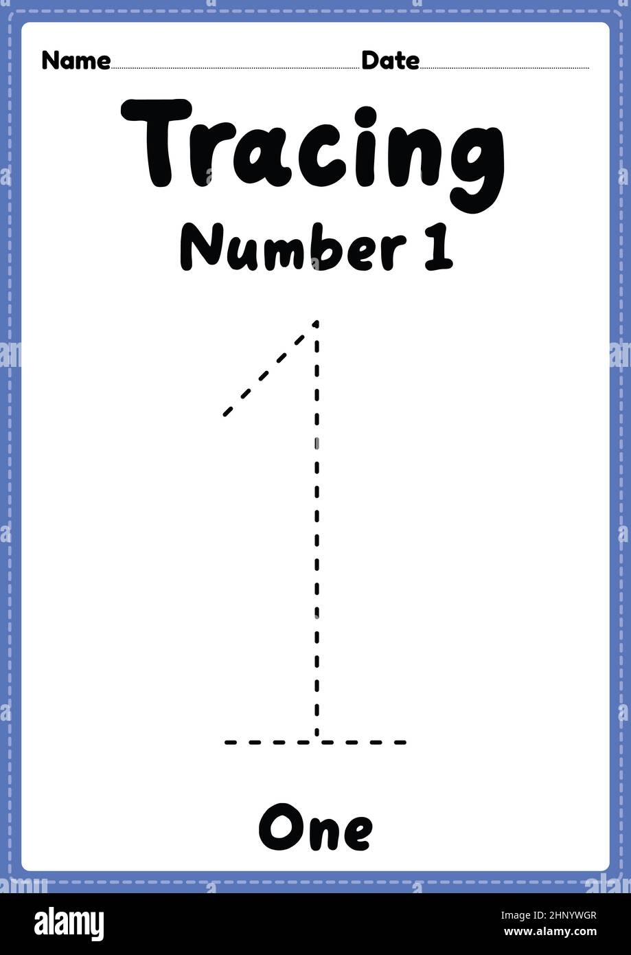 Tracing Number 1 Worksheet For Kindergarten Preschool And Montessori Kids For Handwriting Practice Activities In A Printable Page Stock Photo Alamy Tracing Number 1 Worksheet For Kindergarten Preschool And Montessori Kids For Handwriting Practice Activities In A Printable Page Stock Photo Alamy