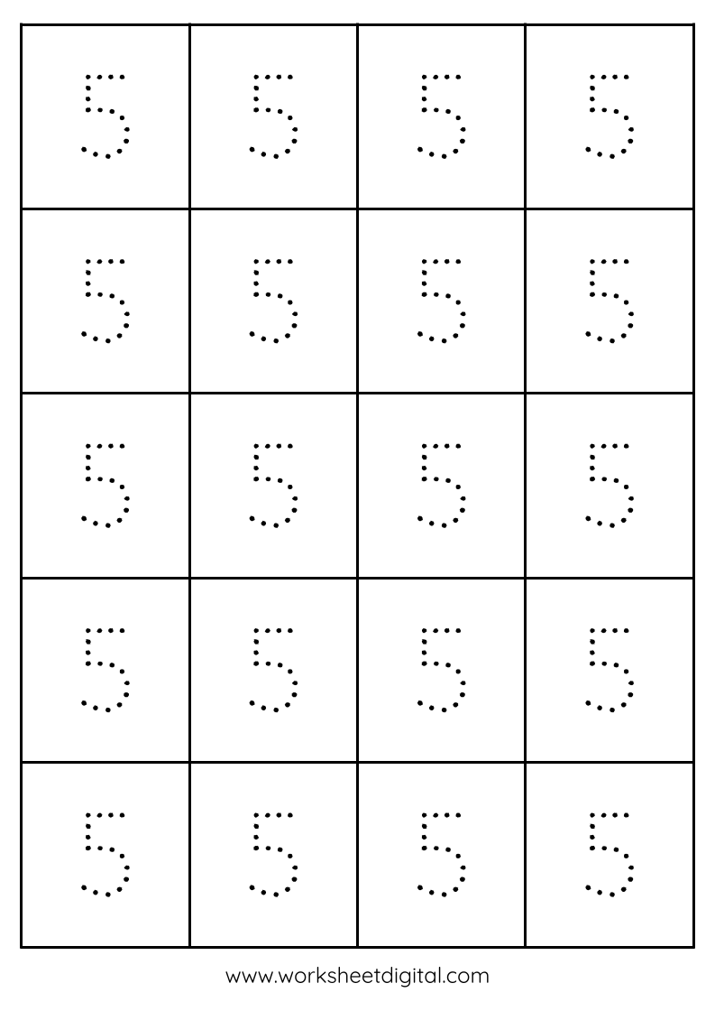 Tracing Number 5 Worksheet Digital 1 Teacher Made Resources Tracing Number 5 Worksheet Digital 1 Teacher Made Resources