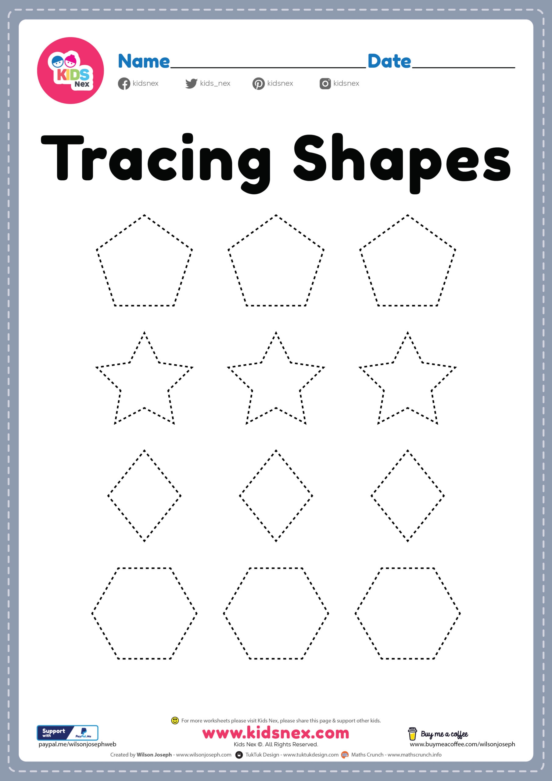 Tracing Number 5 Worksheet Kindergarten Free Printable PDF
