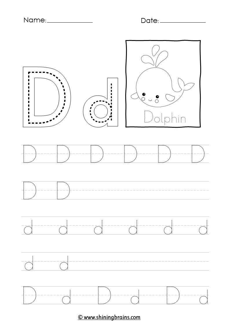 Tracing The Letter D D Worksheet Tracing The Letter D D Worksheet