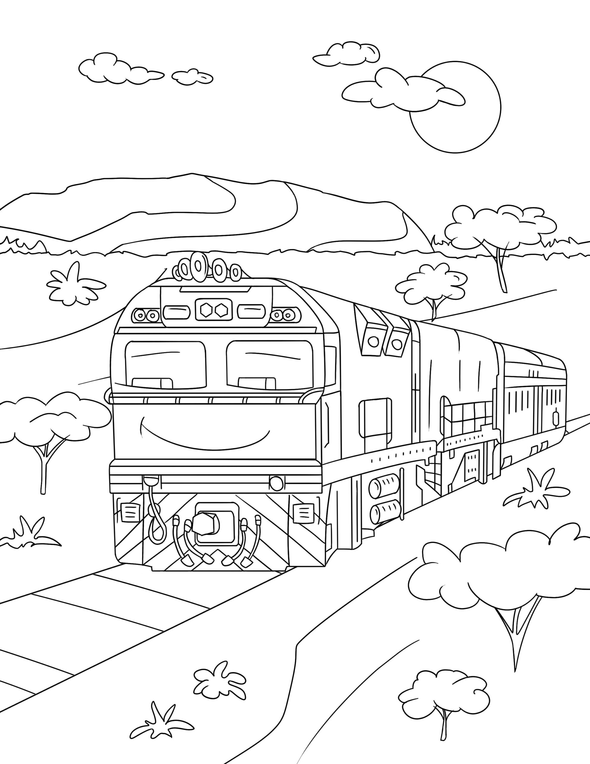 Train Colouring Pages 30 Printable Train Designs For Train Lovers Of All Ages World Railways Railway Enthusiasts Digital Download Etsy