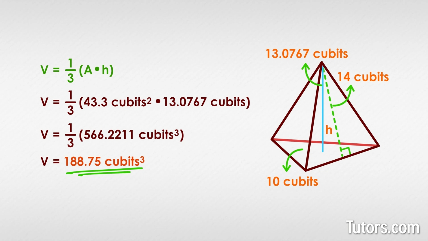 Triangular Pyramid Find Volume Surface Area Formulas 