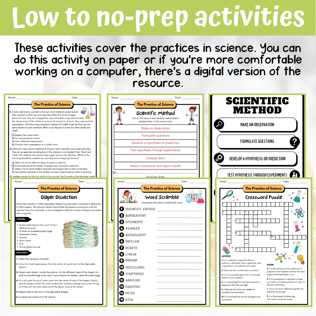 Understanding The Nature Of Science Activity Answer Key 5th Grade Science Classful