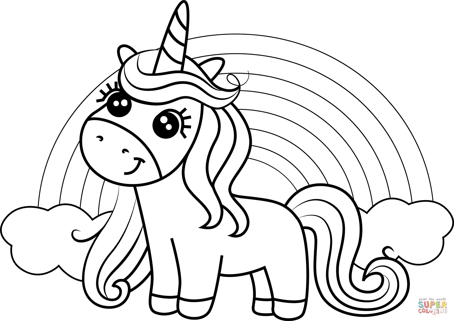 Unicorn With Rainbow Coloring Page Free Printable Unicorn With Rainbow Coloring Page Free Printable