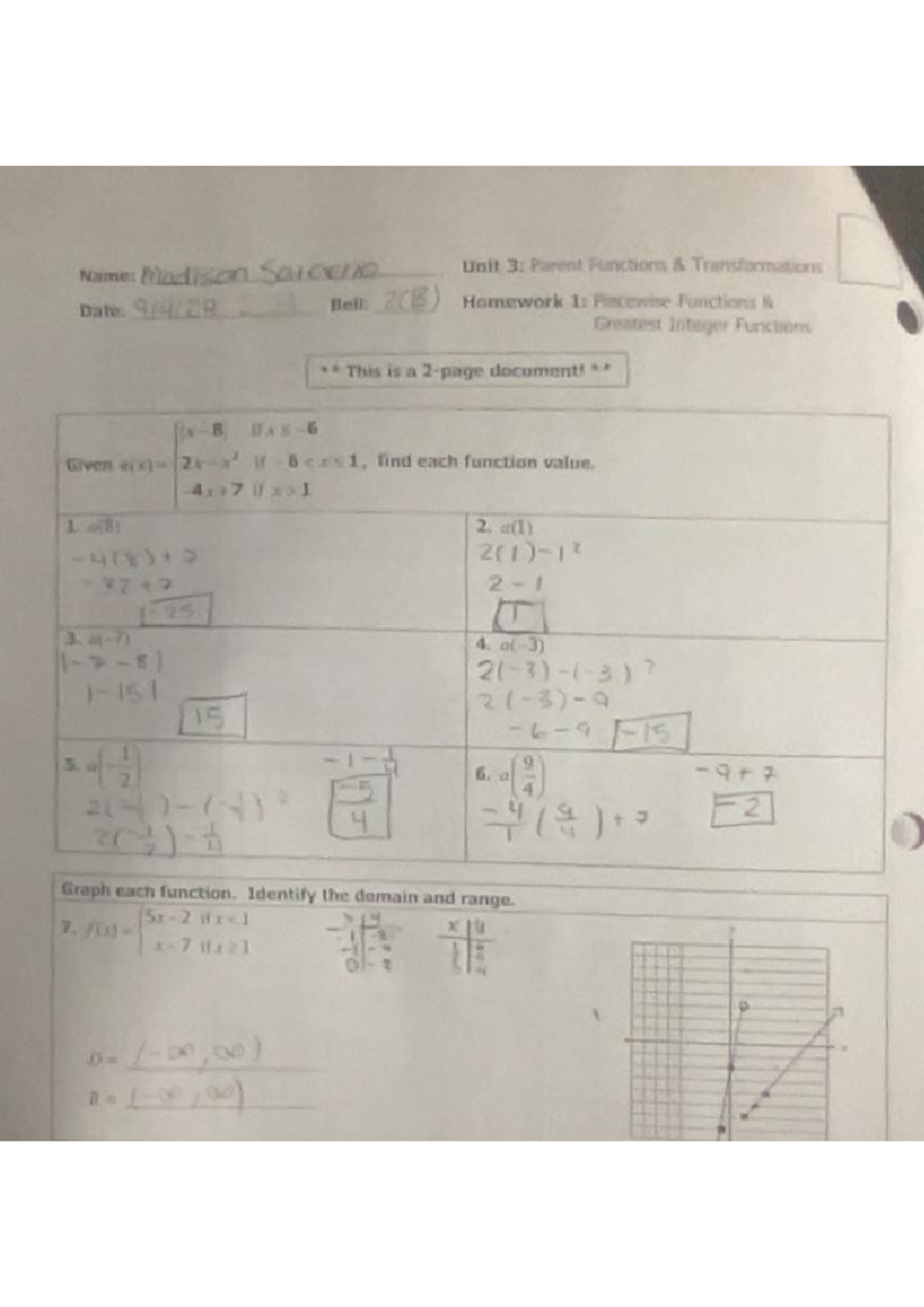 Unit 3 Parent Functions Transformations Homework 1 Notes Studocu Unit 3 Parent Functions Transformations Homework 1 Notes Studocu