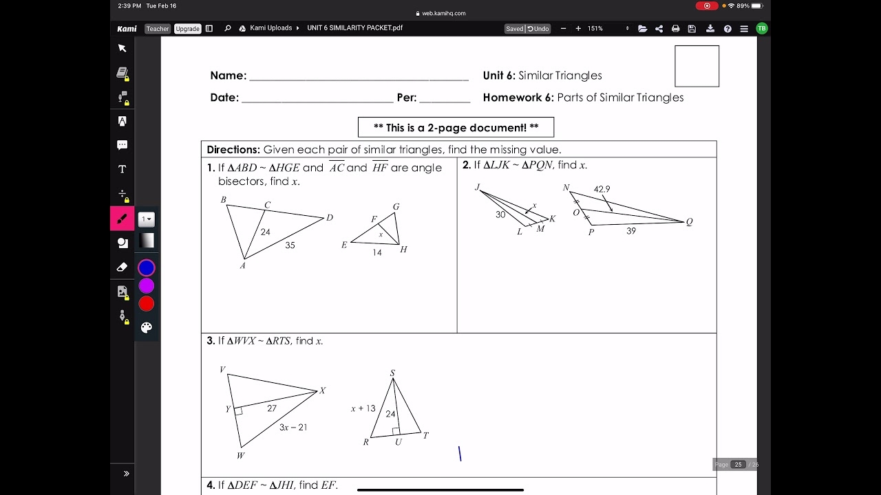 Unit 6 Homework 6 Geometry YouTube