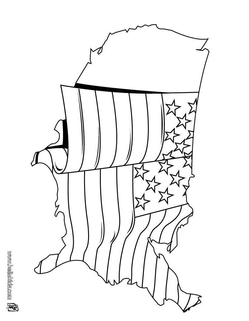 coloring picture of us flag