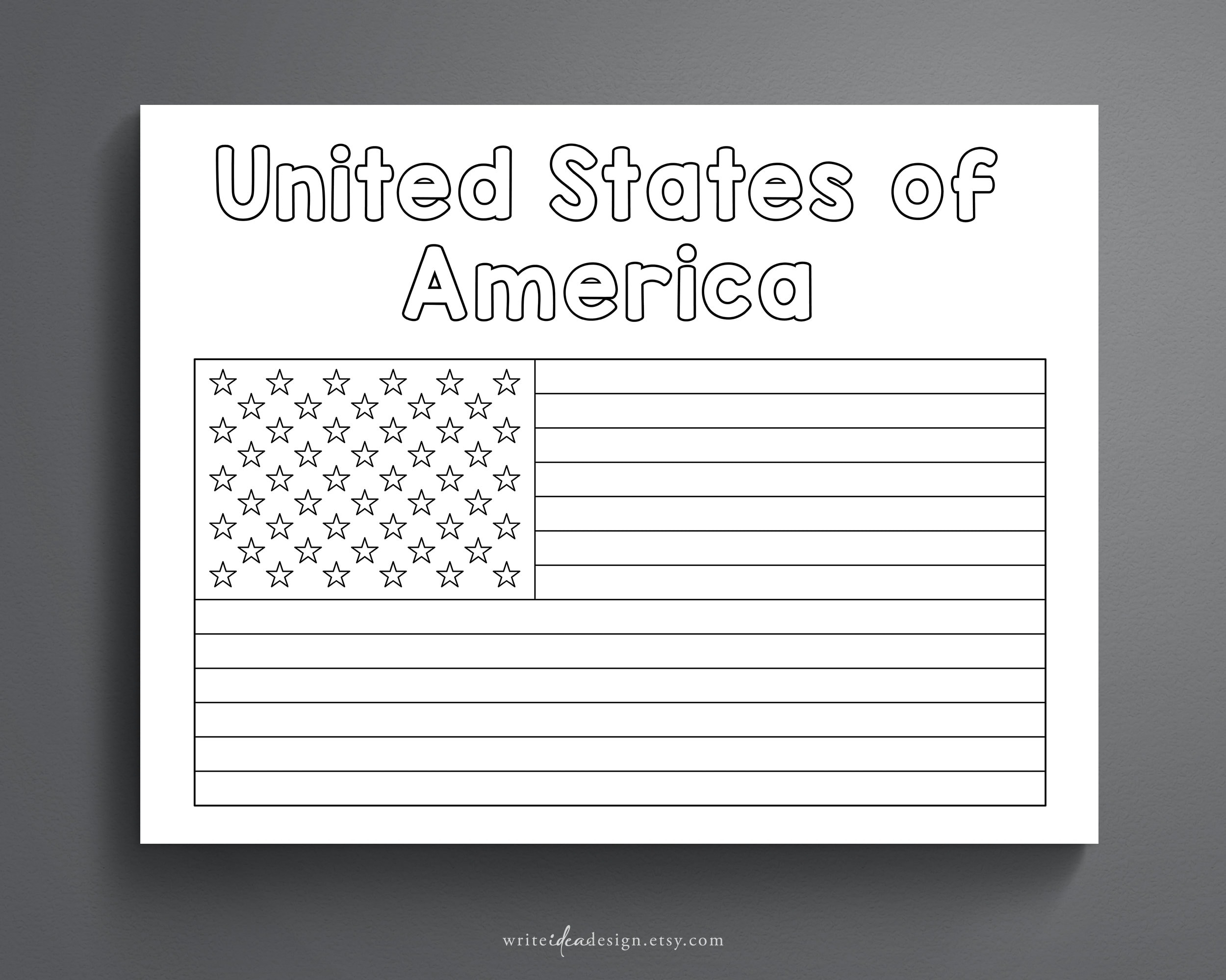 USA Flag Coloring Page Printable American Flag Activity PDF Etsy USA Flag Coloring Page Printable American Flag Activity PDF Etsy