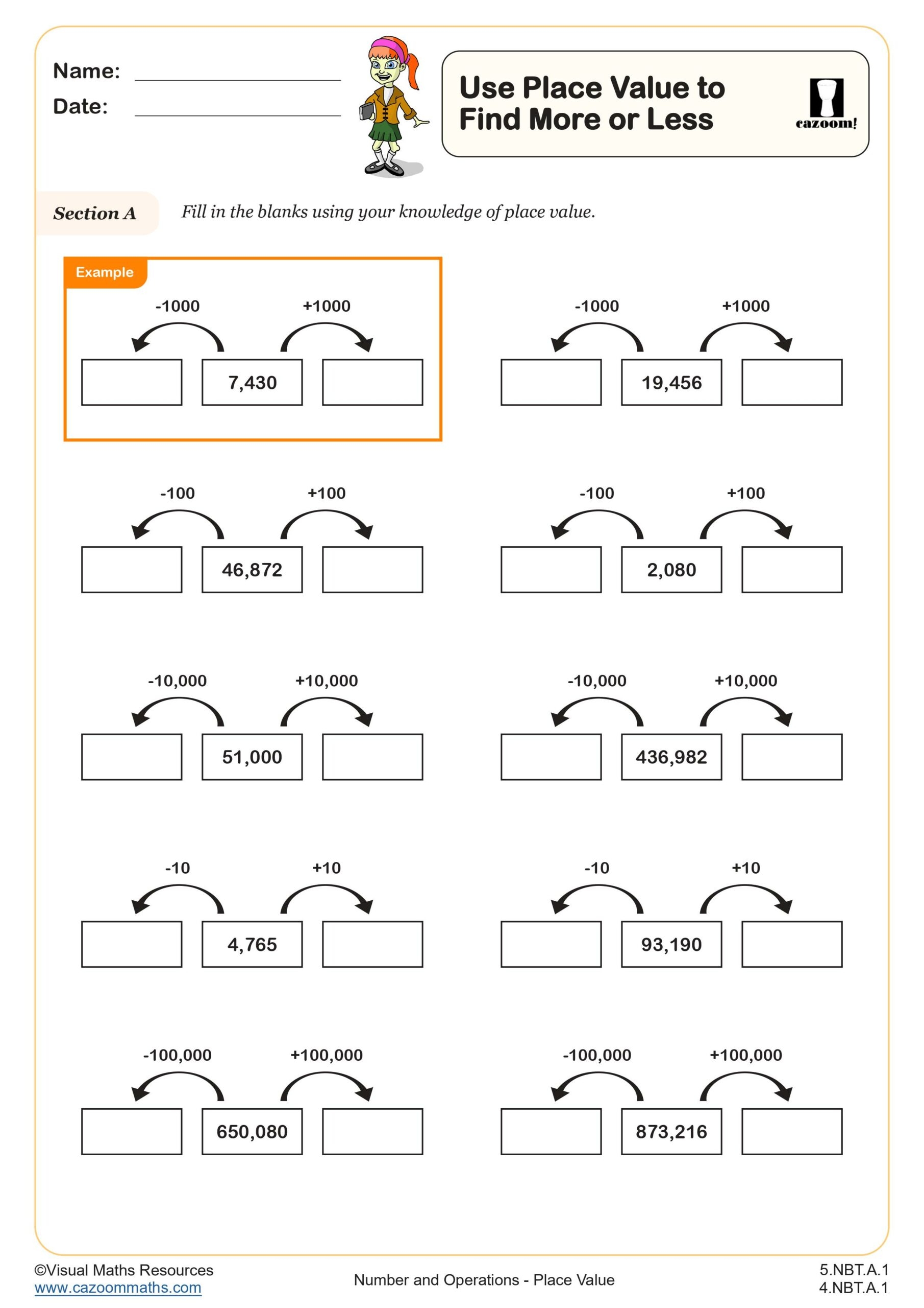 place value worksheets 4th grade