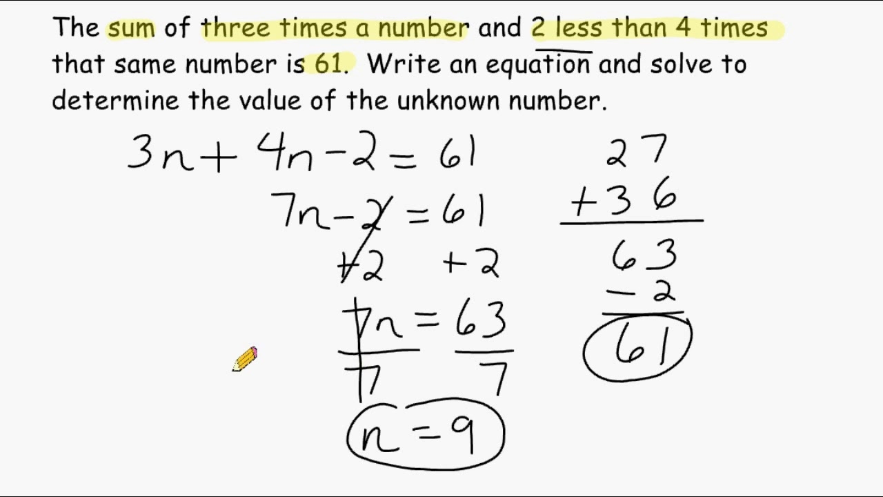 Using Algebra To Solve Word Problems YouTube Using Algebra To Solve Word Problems YouTube