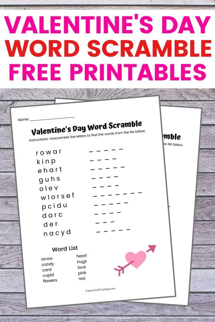 Valentine s Day Word Scramble FREE Printable With Answer Key Valentine s Day Word Scramble FREE Printable With Answer Key