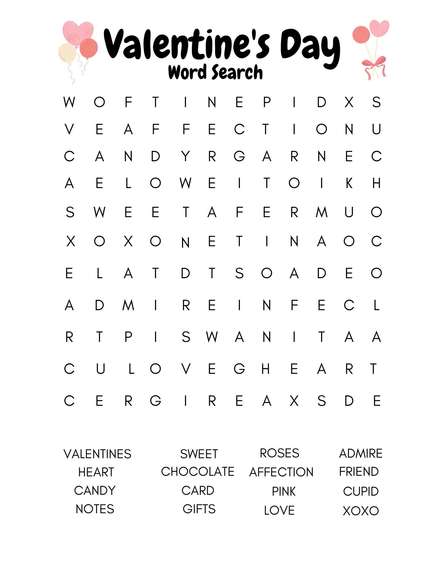 Valentine s Day Word Search Etsy Finland Valentine s Day Word Search Etsy Finland