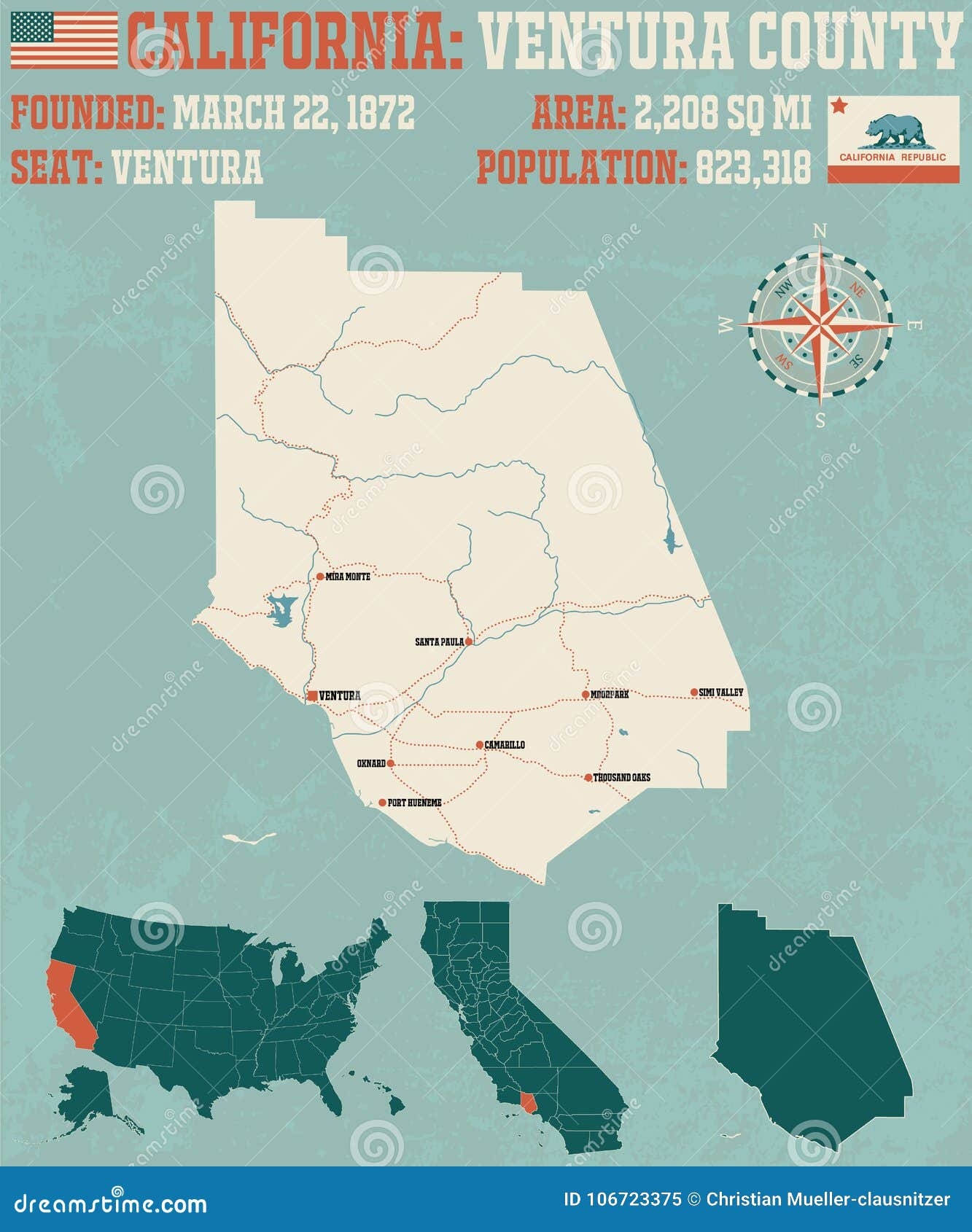 ventura county map of california