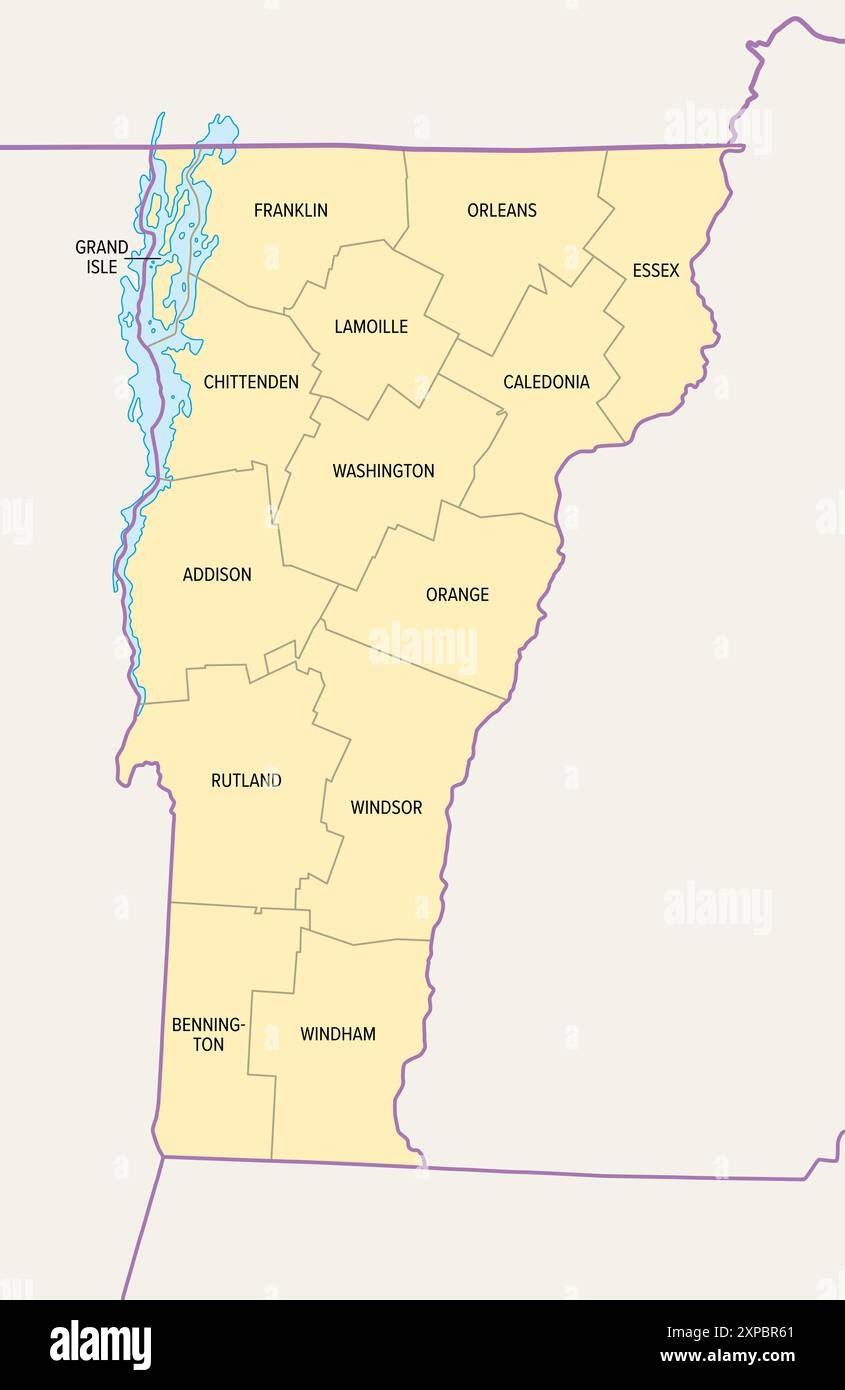 vermont map with counties