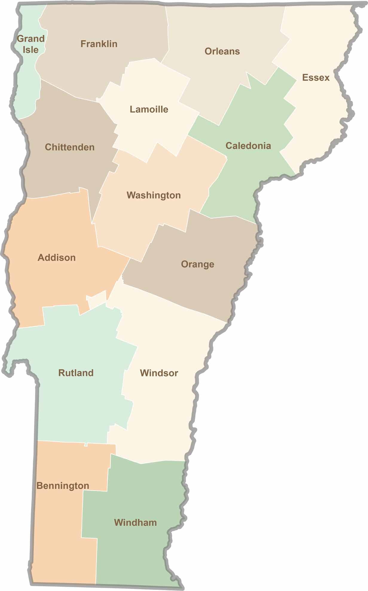 Vermont County Map US County Maps Vermont County Map US County Maps