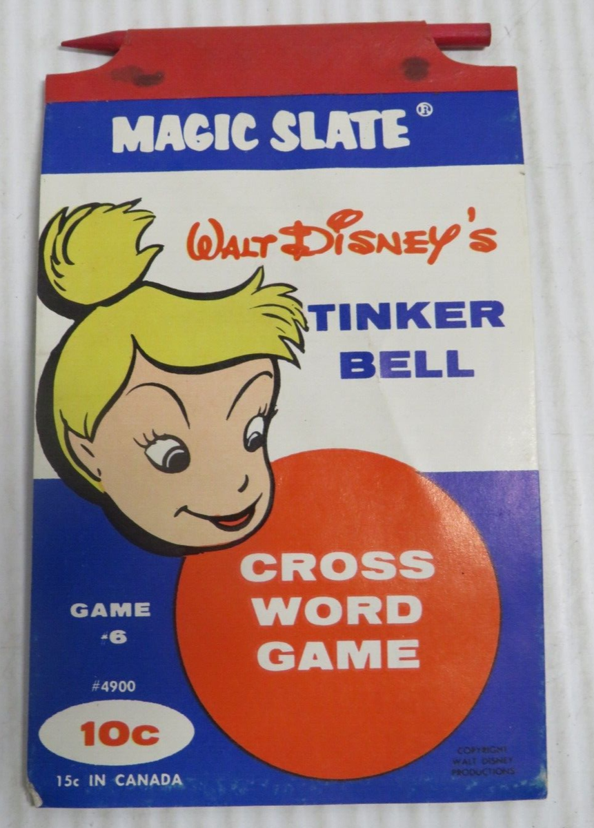 VINTAGE MAGIC SLATE TINKER BELL DISNEY CROSS WORD GAME W PENCIL DIME STORE D2 EBay