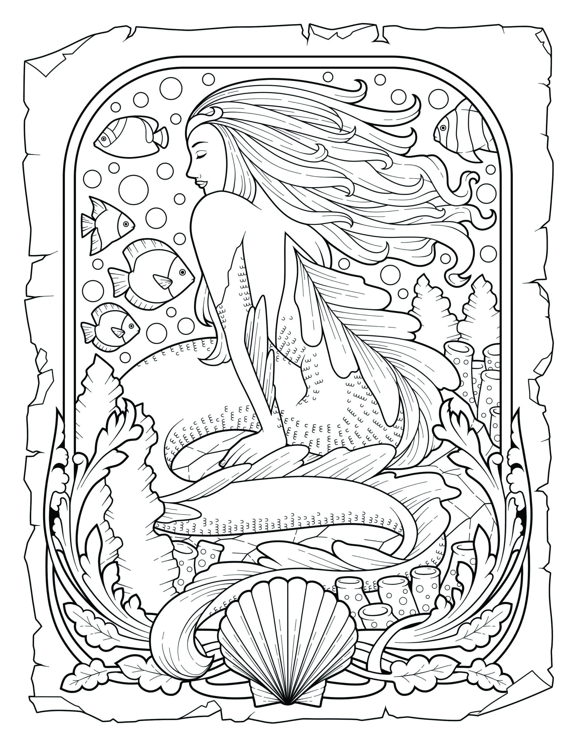Vintage Mermaids Coloring Pages Ashley Yeo Vintage Mermaids Coloring Pages Ashley Yeo