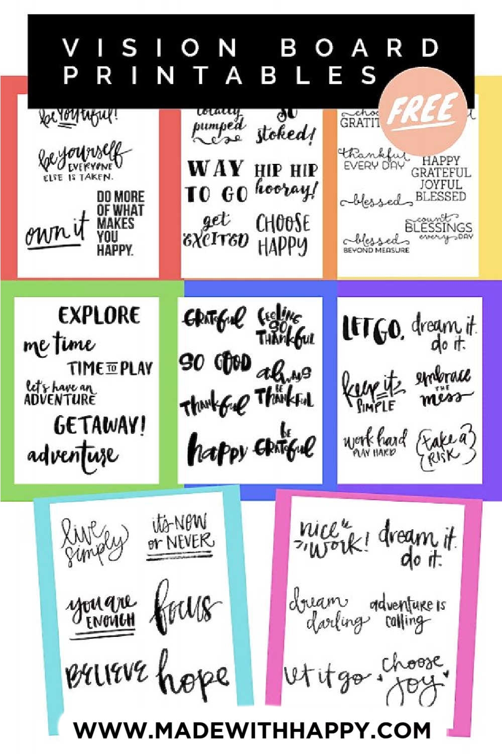 Vision Board Printables Free Inspirational Words And Phrases Vision Board Printables Free Inspirational Words And Phrases
