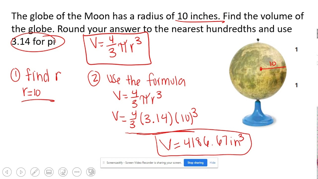 Volume Of A Sphere Word Problems YouTube