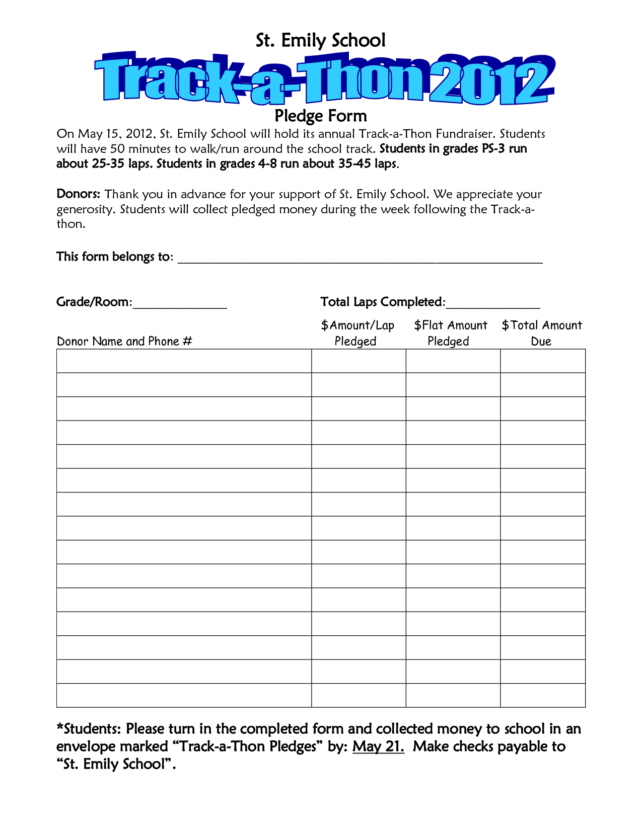 Walk A Thon Fundraiser Template