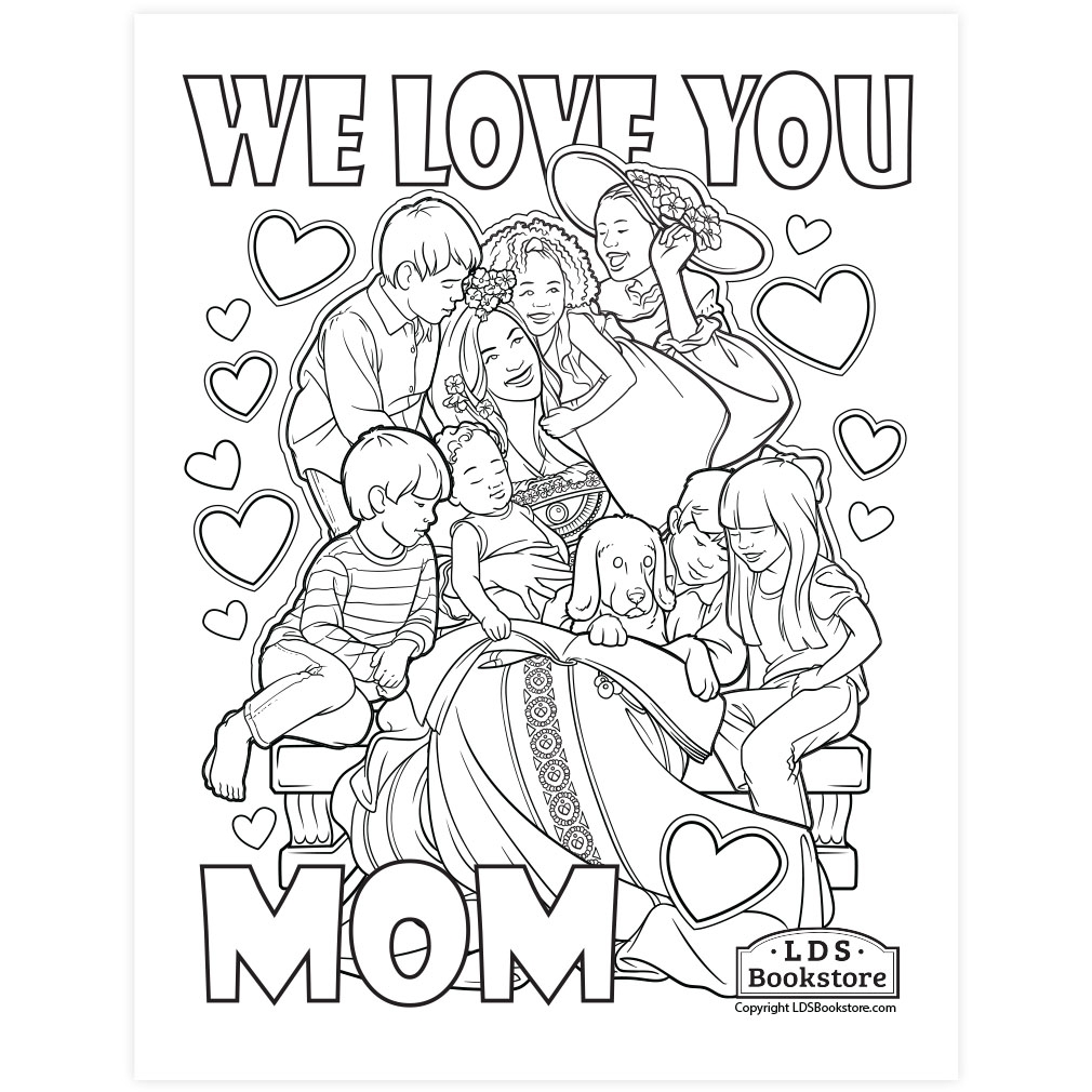 We Love You Mom Coloring Page Printable