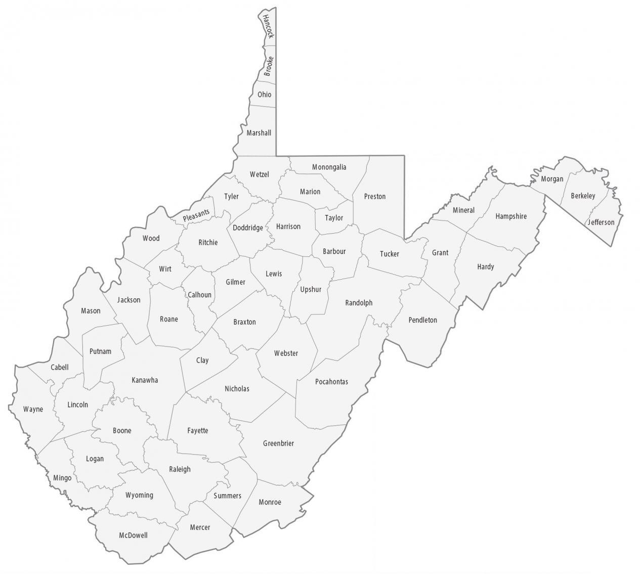 West Virginia County Map GIS Geography West Virginia County Map GIS Geography