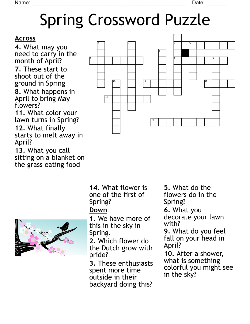 White Pines And Spring Trivia Crossword WordMint
