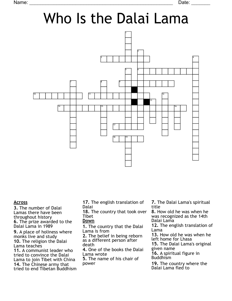 capital of tibet crossword clue