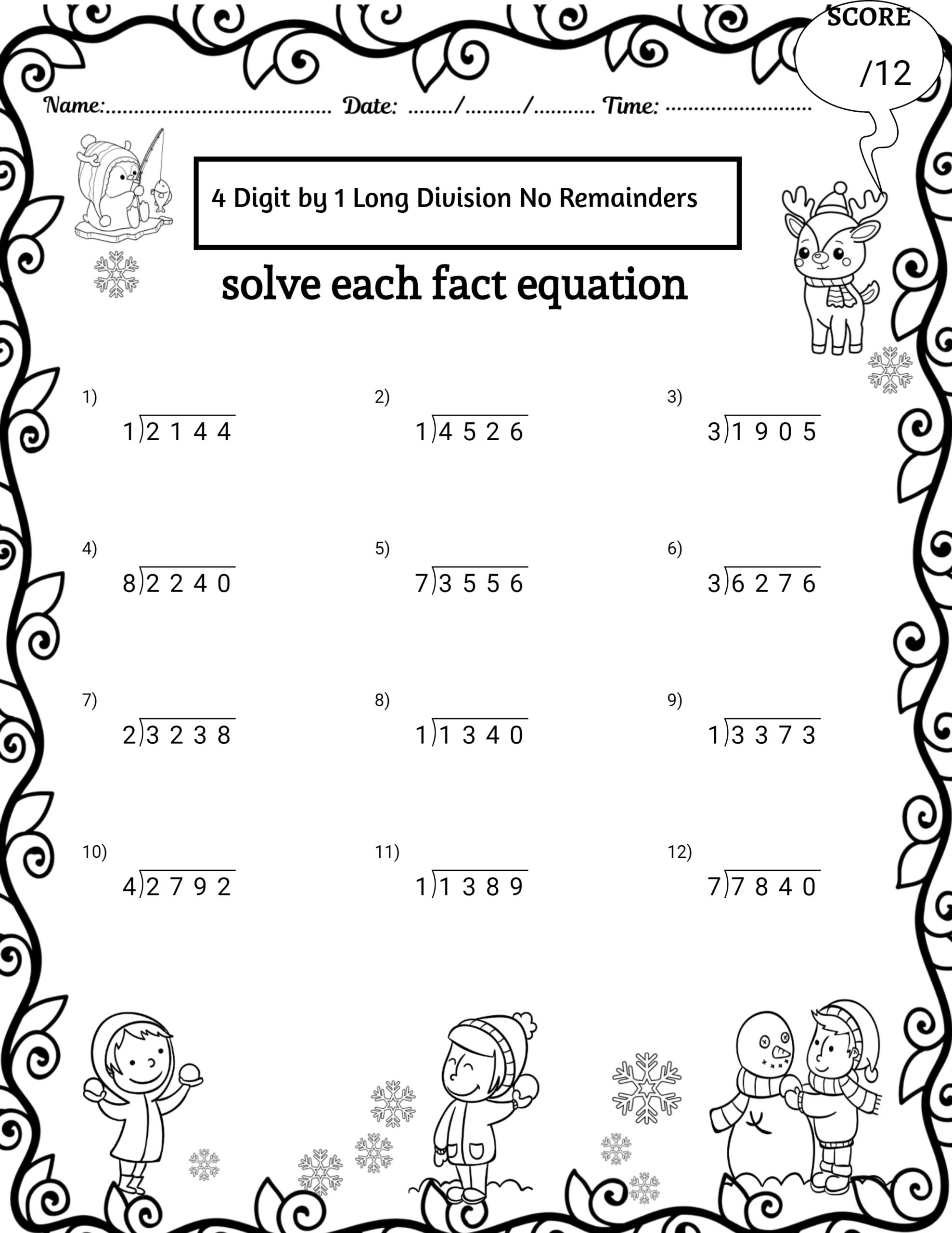 division worksheets long division