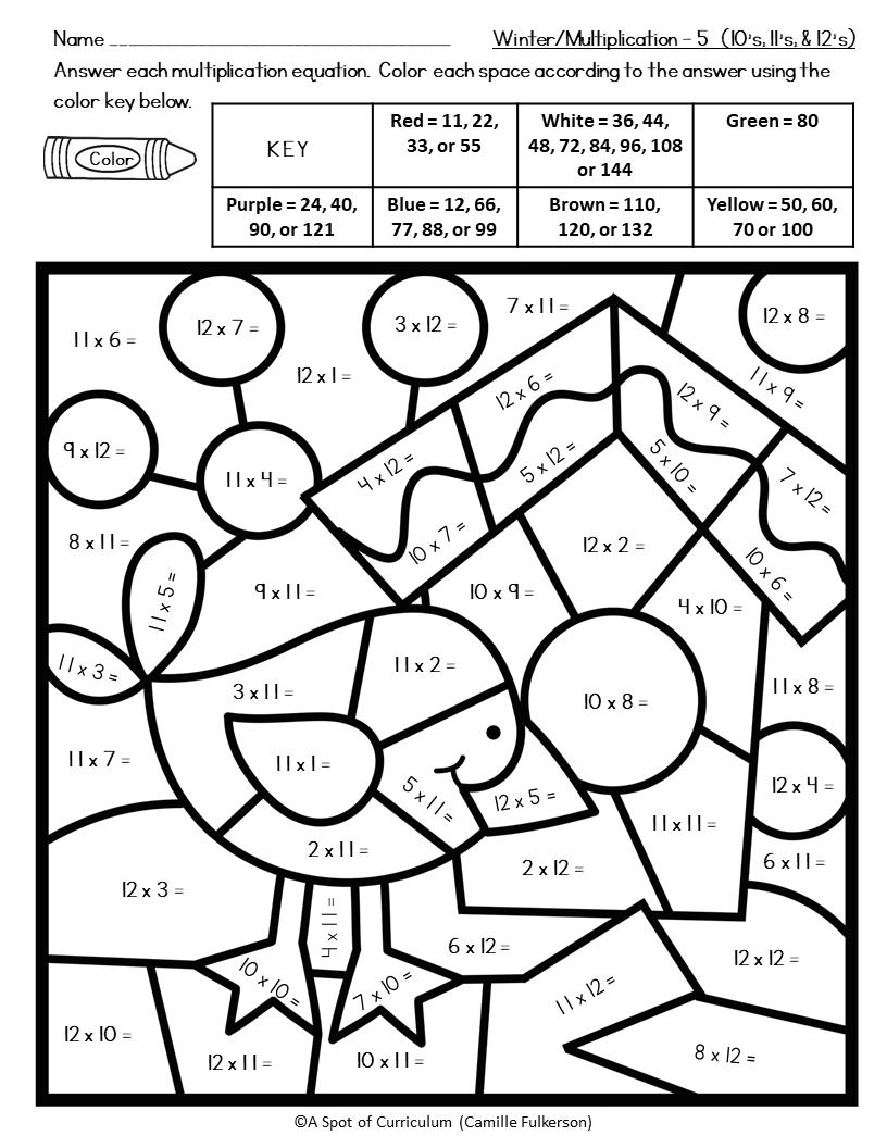 Winter Coloring Pages Multiplication Color By Number Classful Winter Coloring Pages Multiplication Color By Number Classful