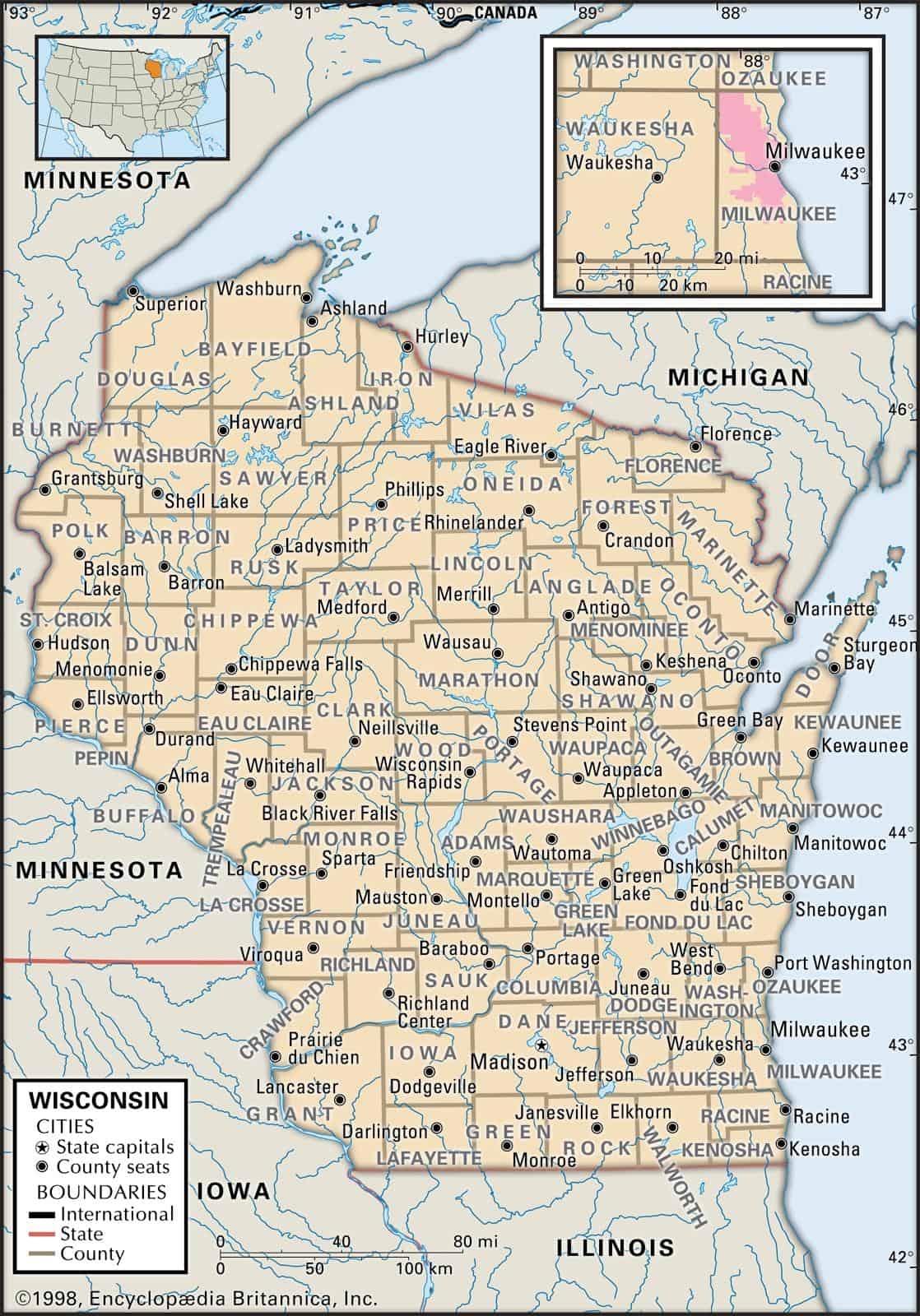 Wisconsin County Maps Interactive History Complete List Wisconsin County Maps Interactive History Complete List