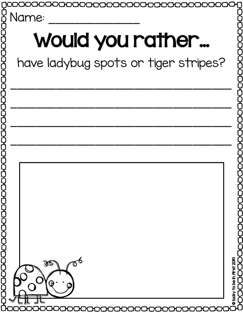 Would You Rather Spring Edition Opinion Writing Questions 1st Grade