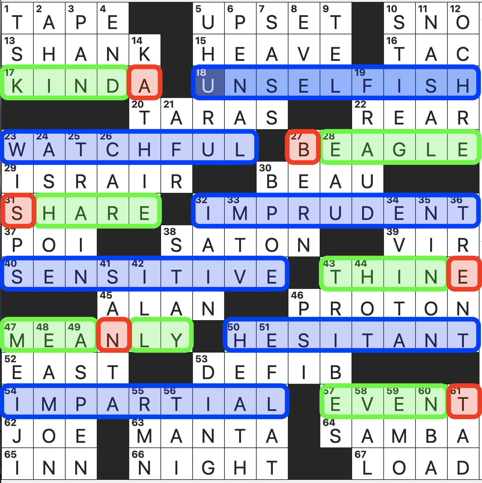 wsj crossword answers today