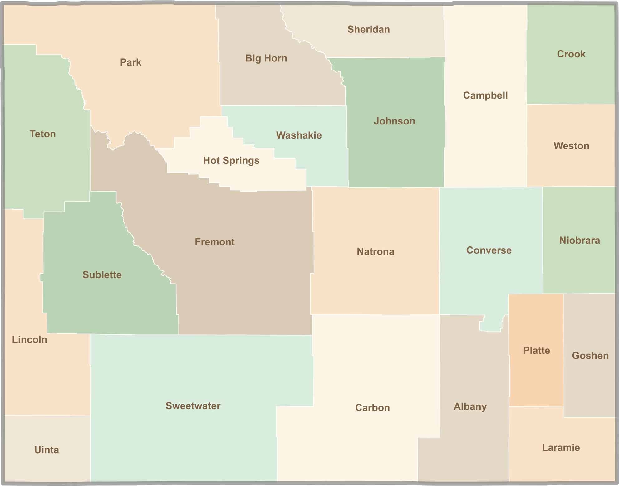 wyoming map with counties